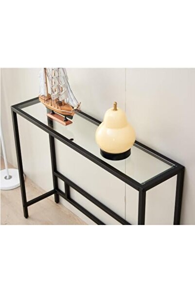 genric FFD Modern Glass Console Table: Sleek Design, Tempered Glass Top, Metal Frame, Adjustable Feet