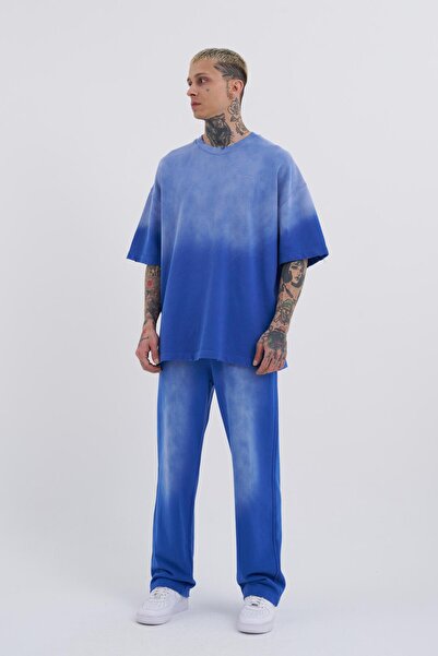 Machinist Ανδρικό ειδικό πλενόμενο φαρδύ μπλε παντελόνι