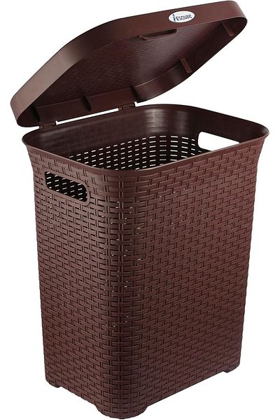 NEXTBRIDGE - LAUNDRY BASKET WITH LID - GREY 50 LTR CAPACITY