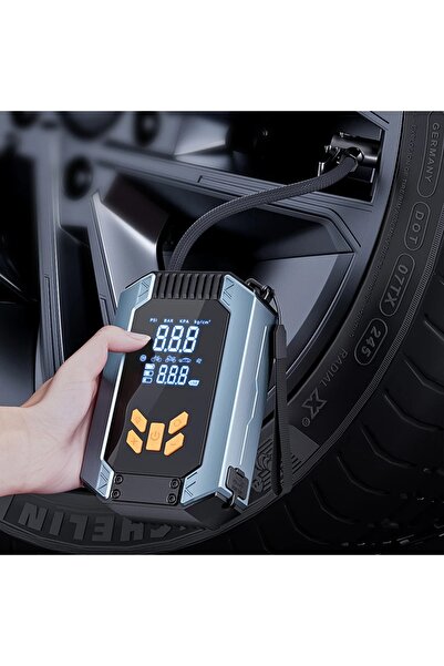 Schulzz Dijital Kablosuz Usb Type-C 7200Mah Göstergeli Oto Lastik Şişirme Hava Pompası