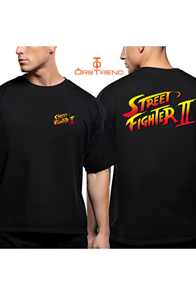 ÖRSTREND تيشيرت كبير الحجم مطبوع عليه ستريت فايتر