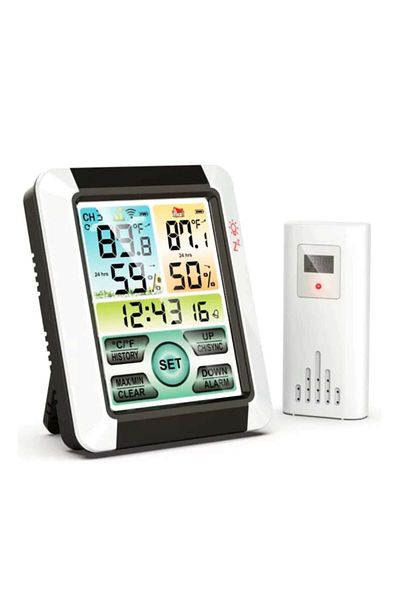Danex Higrometru/termometru de interior și exterior, contor digital de temperatură și umiditate cu senzor, LCD D