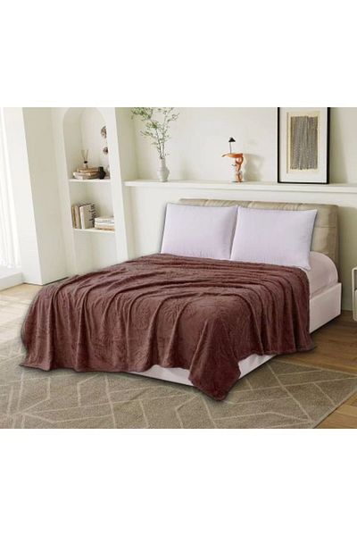 Ralex Cocolino UNI Blanket for double bed 200 x 230 cm, butterfly design, Brown