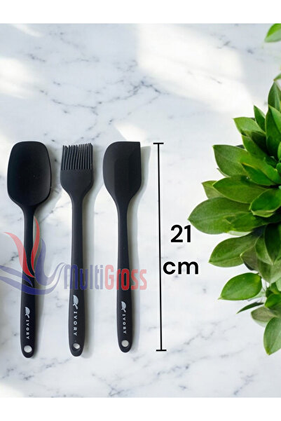 Multiamo Heat Resistant Silicone Tongs Colander Ladle Spatula Spoon Set (30-28-22-20 cm) 15 Pieces