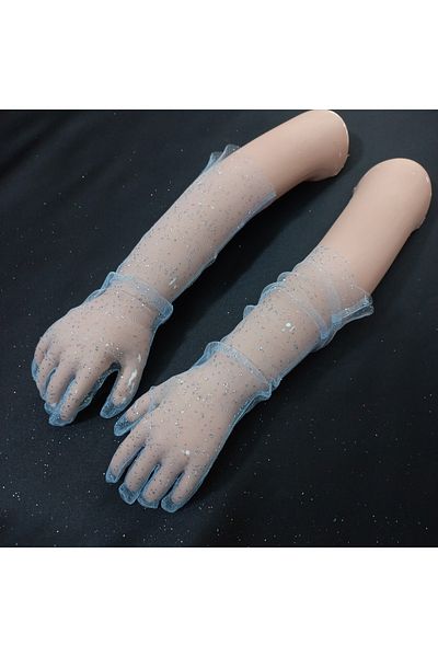 Qrsln Miva Sparkling Tulle Long Children's Gloves