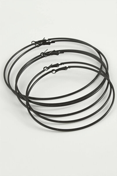 Eco Lounge Thin Tube Metal Hoop Earrings 6 Pieces