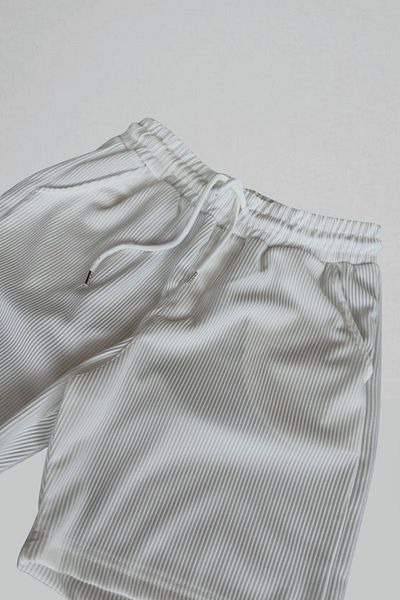 Ferhatlı Women's Men's Corded Shorts Ottoman Fabric Seasonal Lycra Lace-Up Shorts with Pockets