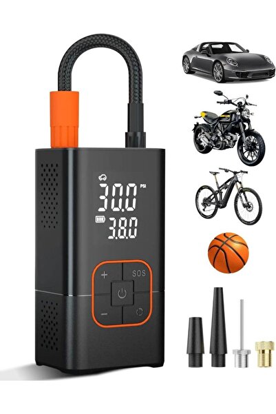 Schulzz Dijital Kablosuz Usb 2*2000Mah Göstergeli Oto Lastik, Bisiklet Hava P...