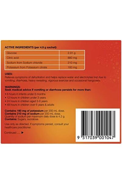 HYDRALYTE Orange Flavor Electrolyte Powder, 10 Pack