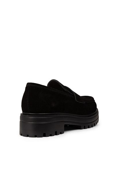 Deery Pantofi de damă din piele intoarsa autentica neagra