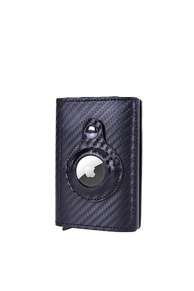 OEM Card Holder Wallet, Aluminum/Leather, Airtag Support, Black