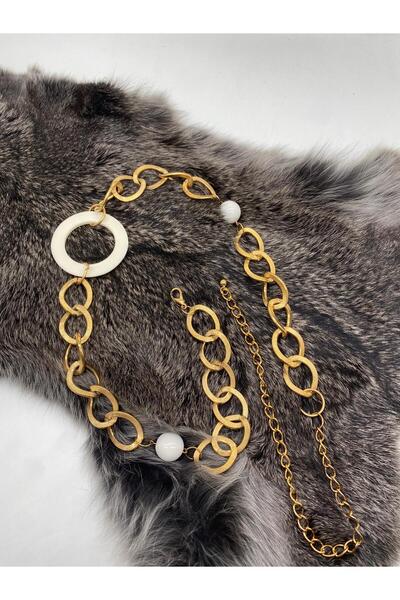 ASLIHAN KEMER حزام نسائي بسلسلة دائرية ذهبية