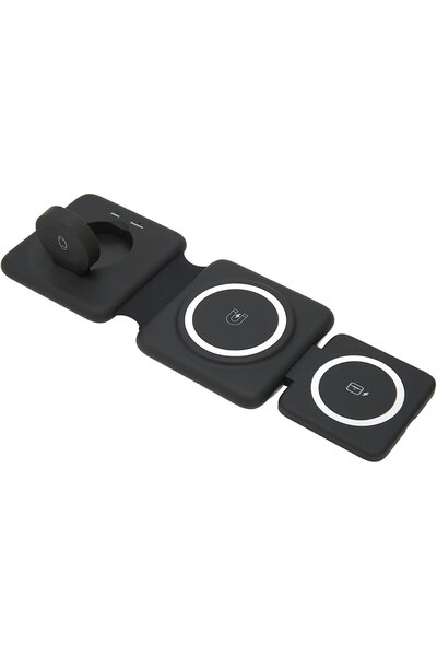 Danex Încărcător wireless pliabil 3 în 1, Danex, Magsafe 15W, încărcare rapidă, călătorie, compatibil cu iPhone, Sa