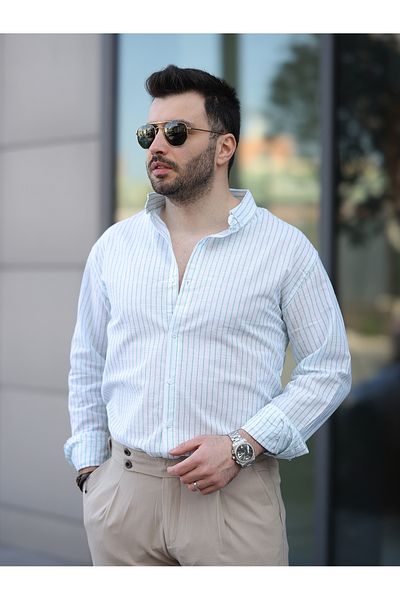 BASEL.CO Striped Linen Shirt