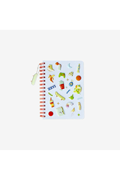 Flying Tiger Copenhagen Kabartma Desenli Mavi A5 Defter