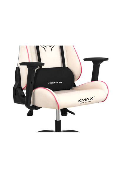 XMAX / Rio Plus Balerion Terletmez Kadife Kumaş Beyaz Gaming Oyuncu Koltuğu / 120 Kg Taşır