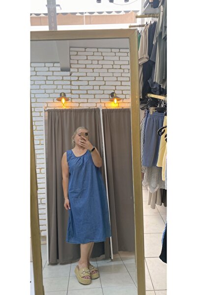 TUBA TOPTAŞ Plus Size Jeans Elastic Dress