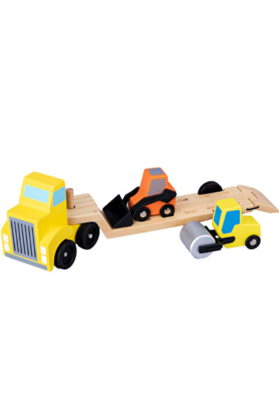 SDX Market Jucărie educațională din lemn - Camion cu echipament