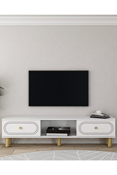 DEMONTE DECOR POLENDD BOHEM TV SEHPASI BEYAZ-BEYAZ