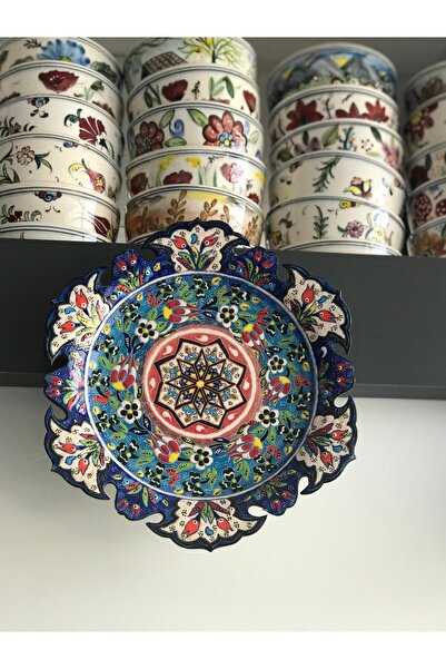 RGS HOMELİFE El Yapımı Çini Desenli Seramik Duvar Tabağı – 32 x 32 cm