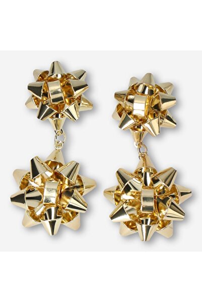 Flying Tiger Copenhagen Gold Hediye Paketi Süsü Şekilli Küpe