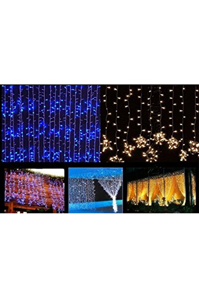 SDX Market Instalație de Crăciun 3 m x 2,5 m, Cortină de ploaie, Albastră, 50...