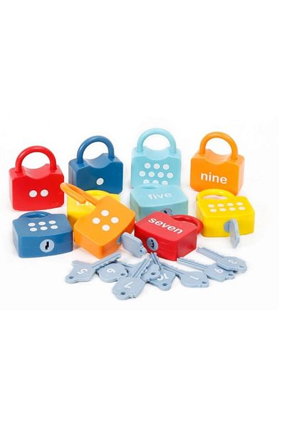 SDX Market Joc Montessori, Lacăte și chei numerice, 20 de piese, Unitoys