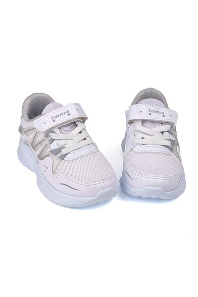 KAJILA Children's Unisex White Velcro Comfortable Daily Sneaker Sports Shoes