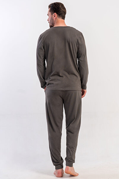 VİENETTA Cotton Men's Long Sleeve Pajama Suit, 504056