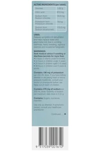 HYDRALYTE 20 Effervescent Electrolyte Tablets by Hydralyte, Color-Free (Lemon Juice)