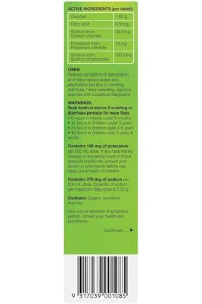 HYDRALYTE Effervescent Electrolyte Tablets Lemon Lime Flavor from - Pack of 20