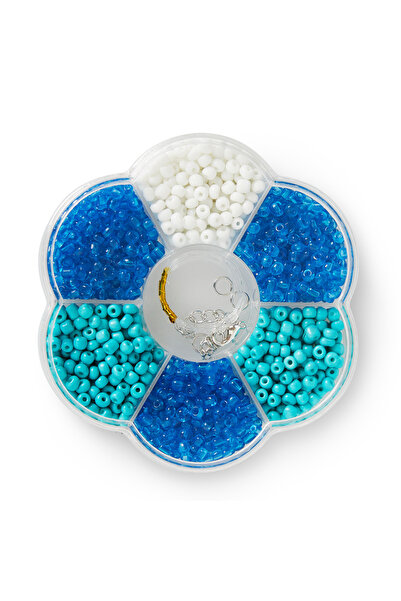 Flying Tiger Copenhagen Mavi Beyaz Cam Boncuk Seti