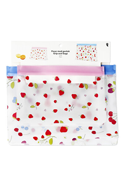Flying Tiger Copenhagen 2'li Meyve Desenli Kilitli Poşet