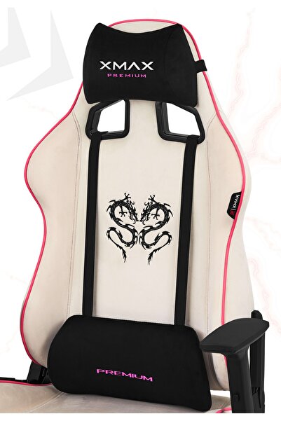 XMAX / Rio Plus Balerion Terletmez Kadife Kumaş Beyaz Gaming Oyuncu Koltuğu /...