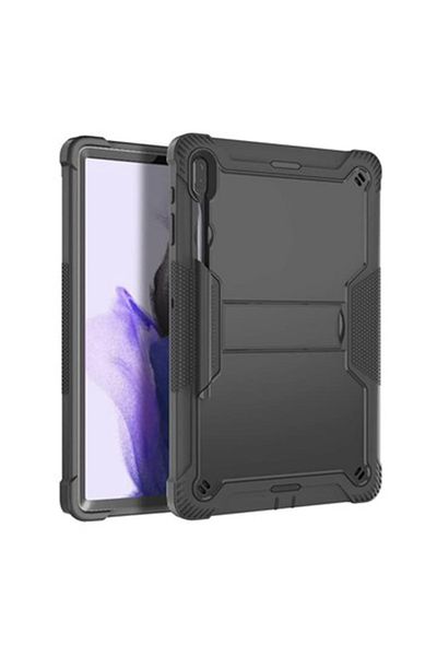 WowCase Husa compatibila cu Samsung Galaxy Tab S7 FE + Folie, P84, Premium Lexgard, Pitch Black