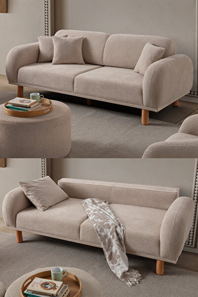 EDSY HOME Regnum Üçlü Koltuk Taş Renk