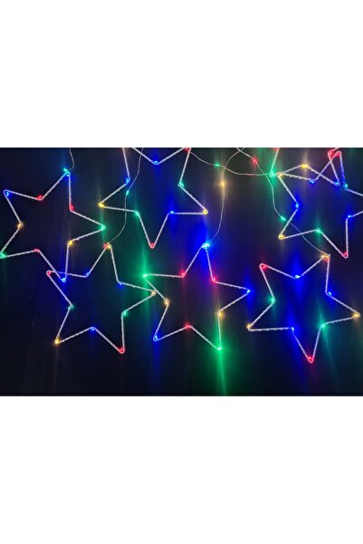 SDX Market Brad de Crăciun decorativ, lungime 2,4 m cu 8 stele, multicolor