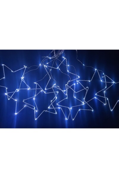 SDX Market Brad de Crăciun decorativ, lungime 2,4 m cu 8 stele, albastru