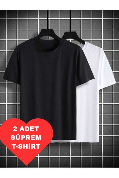 FUNSTYLE 2 Pack Men's Solid Color T-Shirt