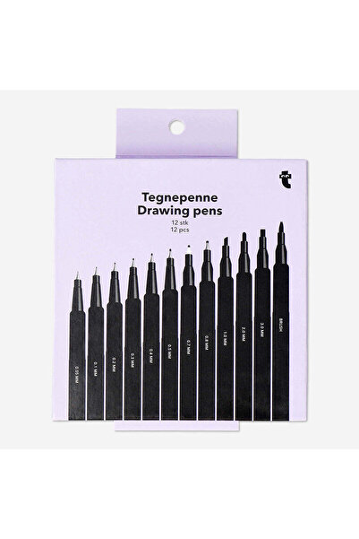 Flying Tiger Copenhagen 12'li Çizim ve Kaligrafi Kalemi Seti