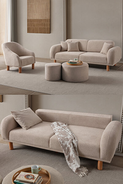 EDSY HOME Regnum Koltuk Takımı 3+1 Taş Renk