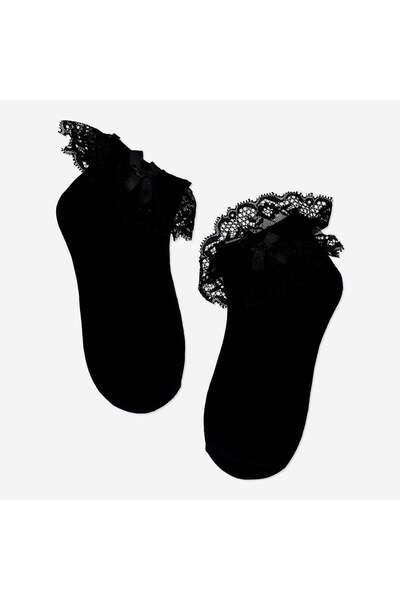 Flying Tiger Copenhagen Gotik Tasarımlı Siyah Çorap 39/41