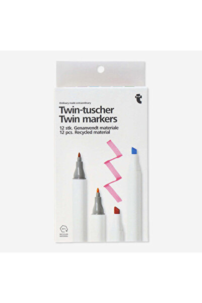 Flying Tiger Copenhagen 12'li Çift Uçlu Pastel Keçeli Kalem Seti