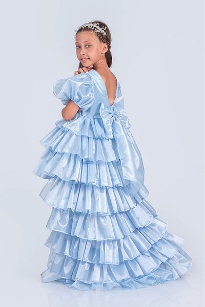 vestitino Volanella Girl's Evening Dress with Crown Double Style, Single Dress.