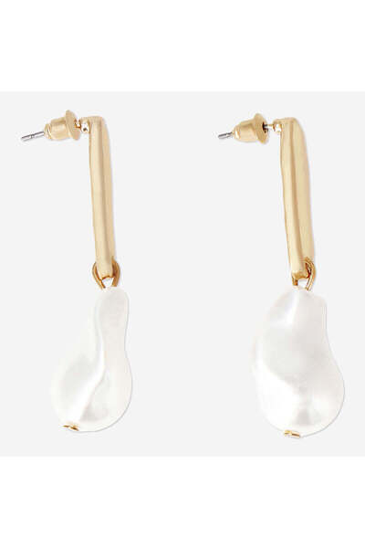 Flying Tiger Copenhagen Büyük İncili Gold Sallantılı Küpe