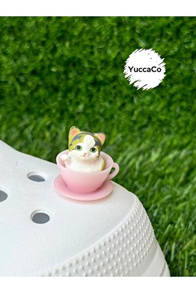 Crocs Cat Cup Slipper Ornament/Three-Dimensional Cup Cat Slipper Charm/Animal Figure Jibbtiz