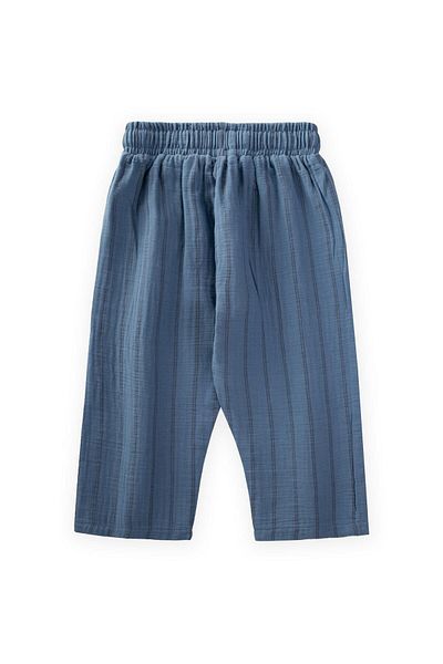 Cigit Muslin Trousers 1-10 Years Indigo Double Striped