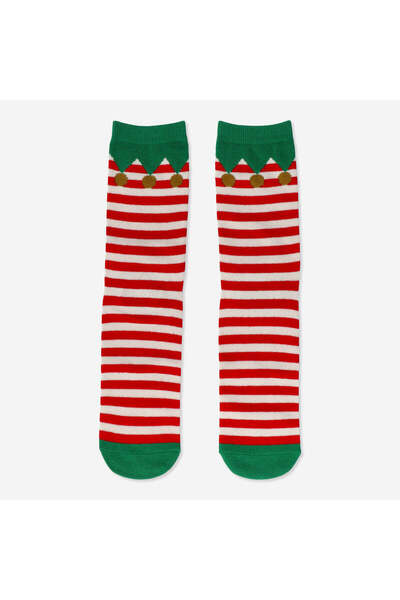 Flying Tiger Copenhagen Kırmızı Beyaz Çizgili Yılbaşı Çorabı 39/41