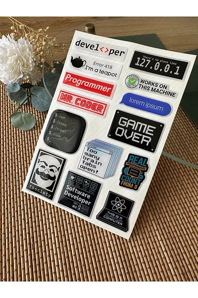 hdsticker Software Premium 3D Looking Eye-Catching Glossy Embossed Sticker Set - Phone Case Ornament, Sticker