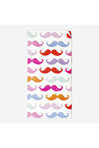 Flying Tiger Copenhagen Çok Renkli Bıyık Desenli Cep Mendili